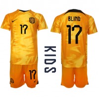 Nederländerna Daley Blind #17 Hemmadräkt Barn VM 2022 Kortärmad (+ Korta byxor)